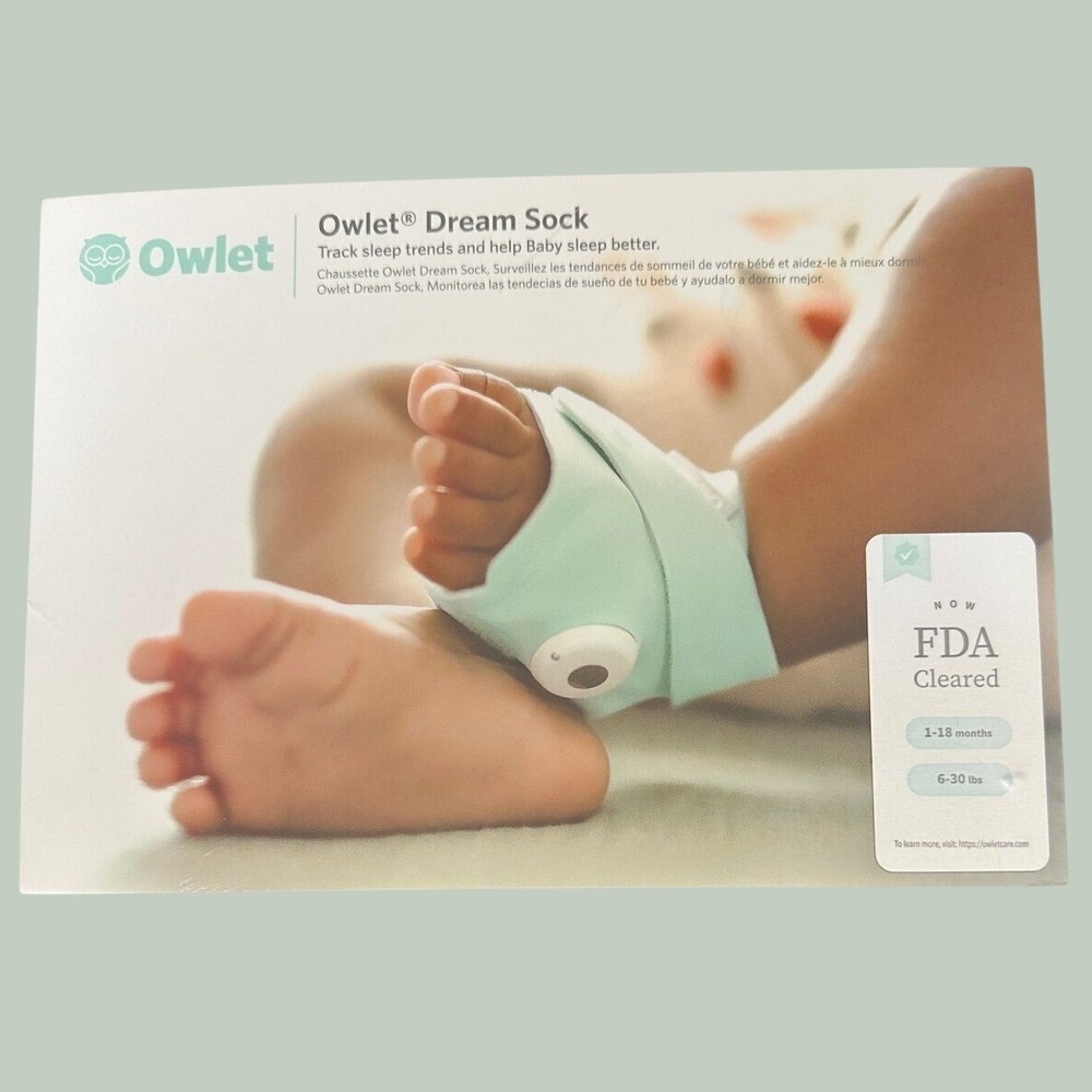 Owlet Dream Sock Baby Monitor FDA Cleared Sleep Tracker Mint Green 1-18 Months